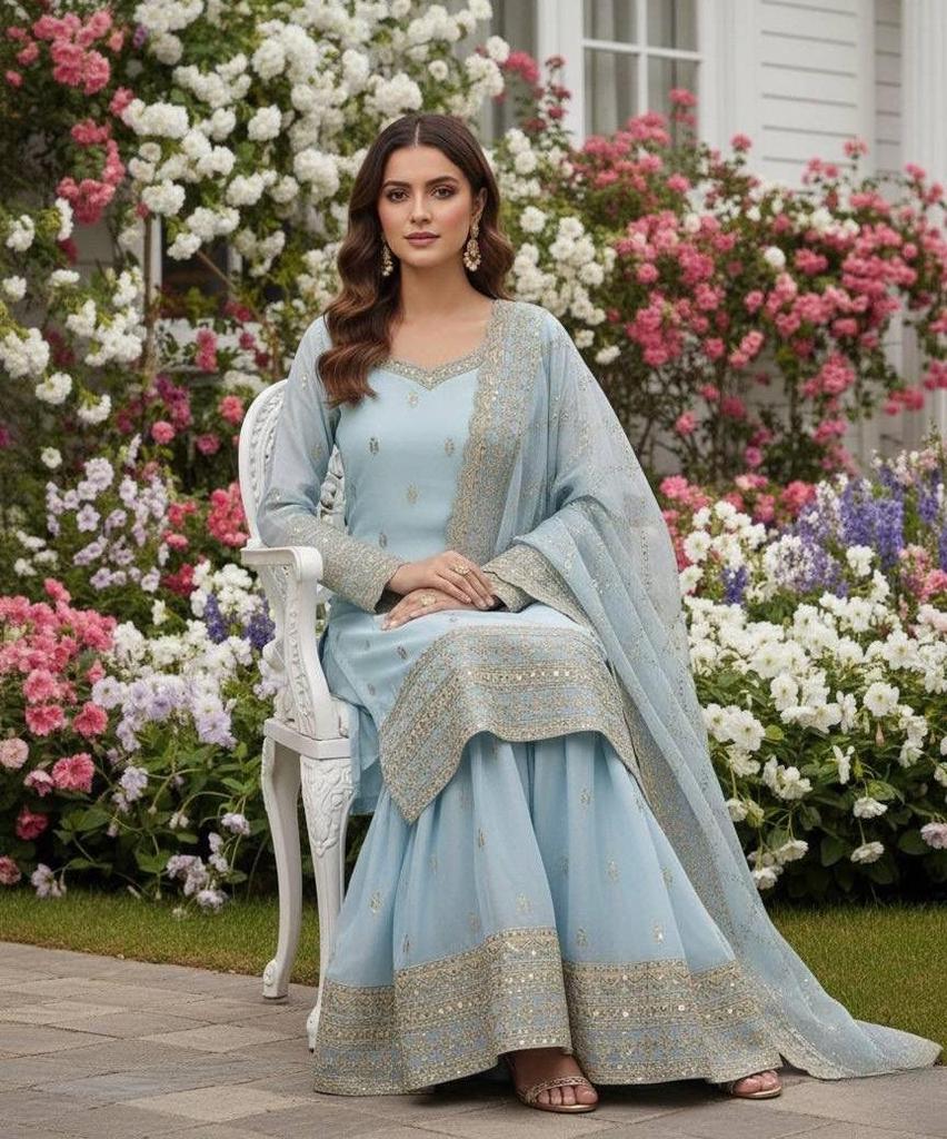 Women's Ready to Wear Designer Salwar Kameez Palazzo Set Indian Bollywood Salwar Suit Dress