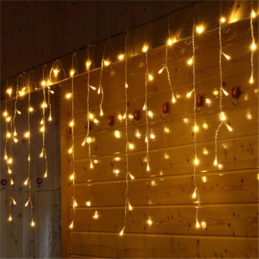Solar Icicle String Lights Waterproof Solar Christmas Icicle Lights Outdoor Solar Curtain Fairy Light for Party Wedding Decor