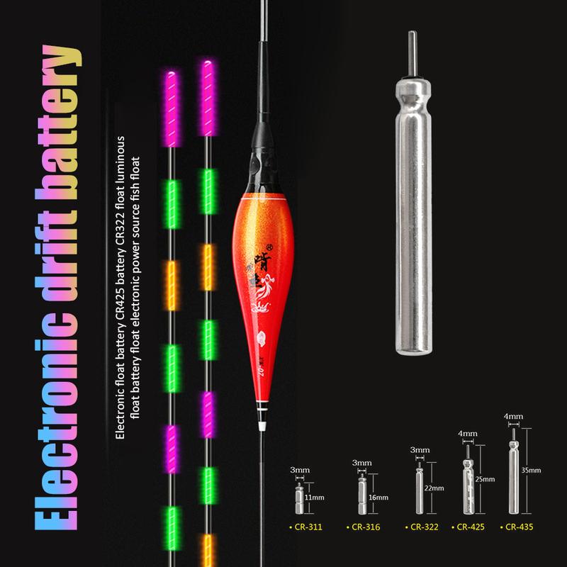 50-200PCS Fishing Floats Luminous Electric Battery CR425 Battery Electric Fishing Floats Lithium Pin Battery Tackle