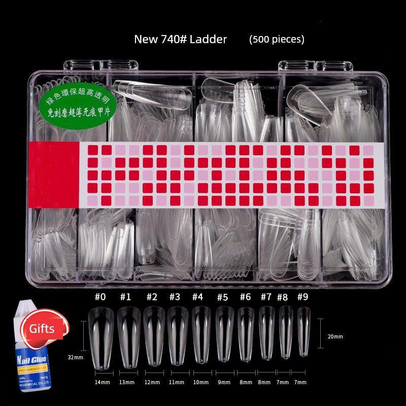

Ultra-Thin Water Drop Square Sheer Full Cover Dual-Use Nail Tip New 740# trapezoid (500 pieces)(Send 3G glue)