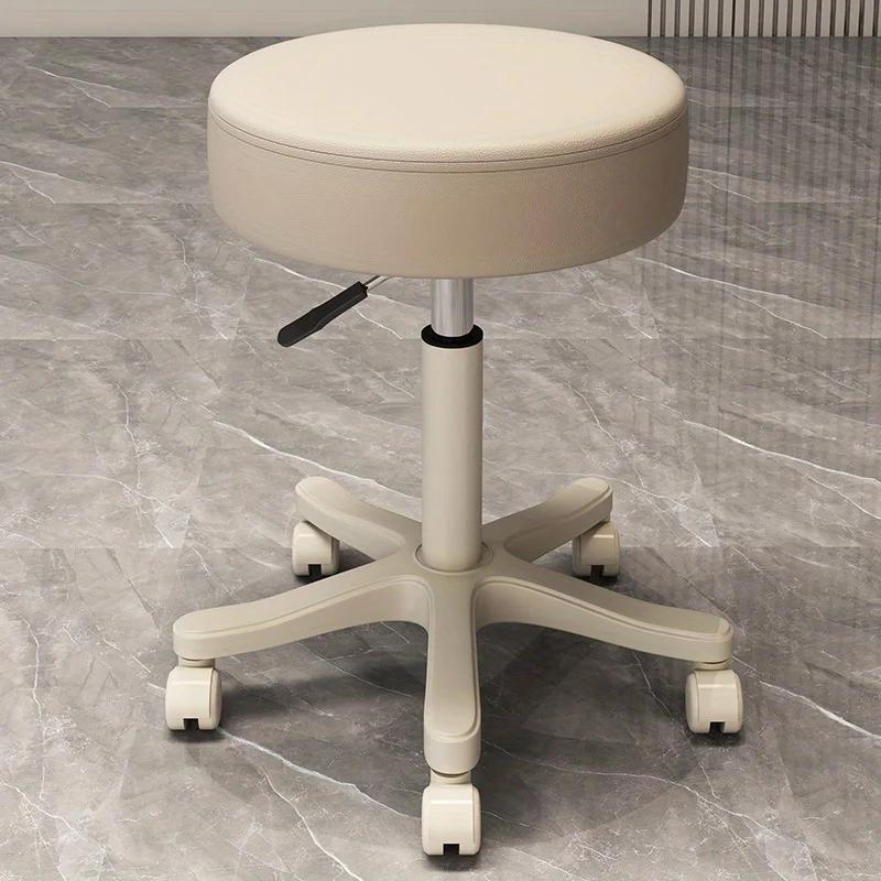 Massage Stool Beauty Salon Stool Lifting Rotating Round Stool Hair Manicure Barber Shop Stool Round Stool with Wheels