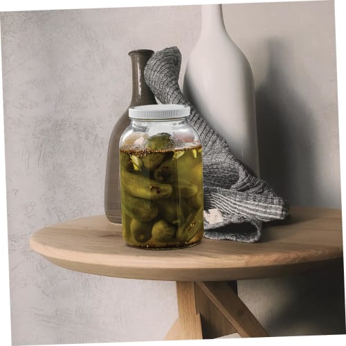 Borcan de Sticlă cu Gură Largă OKUMEYR cu Capac Etanș, Recipient Mare de Depozitare pentru Preparare, Fermentare, Murare și Borcane de Bucătărie