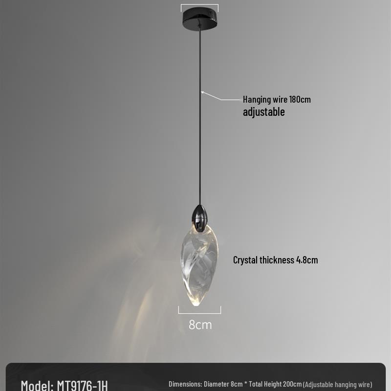 Modern Crystal Chandelier for Bedroom & Living Room - High-End Bedside Pendant Light