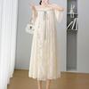 Maternity Chiffon Embroidered Qipao Dress - Summer Style, Plus Size, Loose Fit