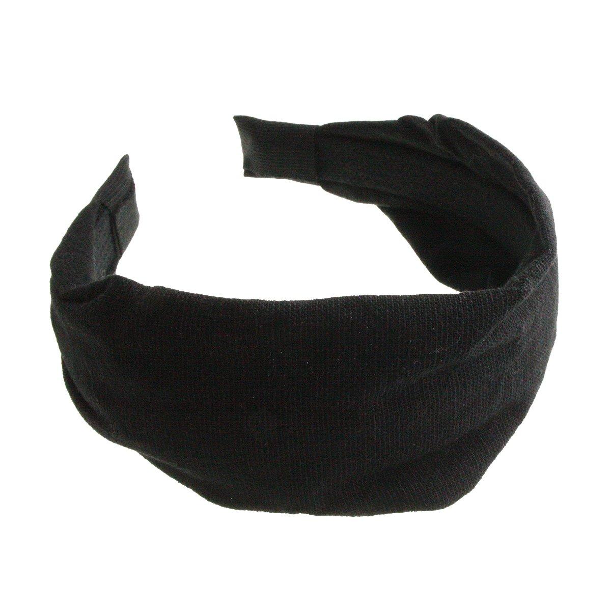 

VINGTAINE Turban Style Wide Headband Simple Natural Wide Hair Accessory Hair Accessory Black [Vintaine] HK-190-BK-