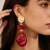 Geometric Hollow Oval Earrings: Smudged, Spliced Stud Design for Women