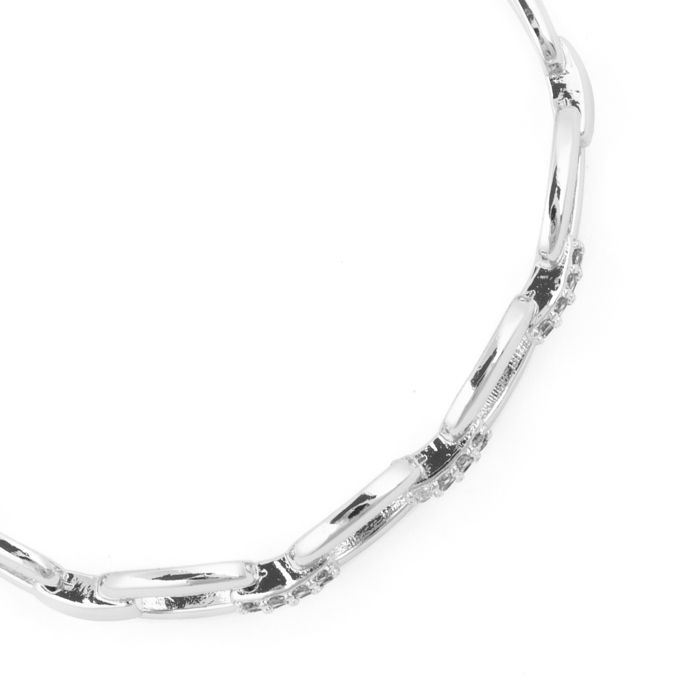 Bracelet - LUXENTER - Insio - Oxyde de zirconium blanc - Finition rhodiée - Longueur 18 cm