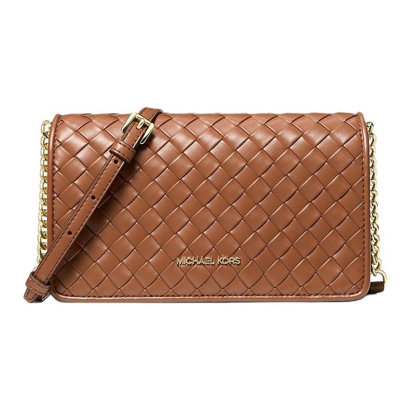 MICHAEL KORS Jet Set Gold Hardware PU Shoulder Bag Medium Women s Brown золотой