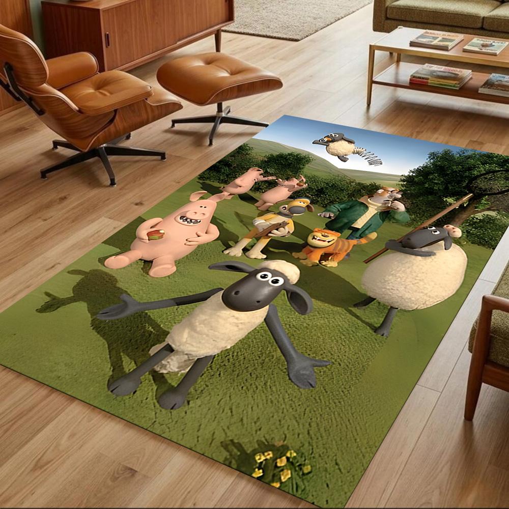 Shaun Sheep Washable Door Mat Durable Anti-slip Backing Non-slip Bottom Pet-friendly Living Room Elegant Luxury Rug Holiday Home Gift
