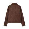 Autumn new women's clothing European and American style fashion simple and versatile suede texture long-sleeved jacket