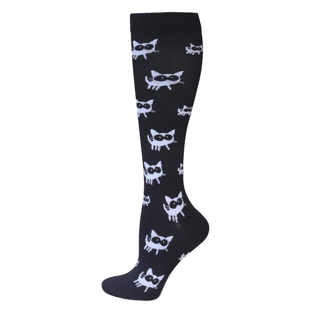 Running New Compression Stockings For Varicose Veins Woman Men Nylon Elastic Cartoon Love Striped Moon Letter Sports Marathon Ca