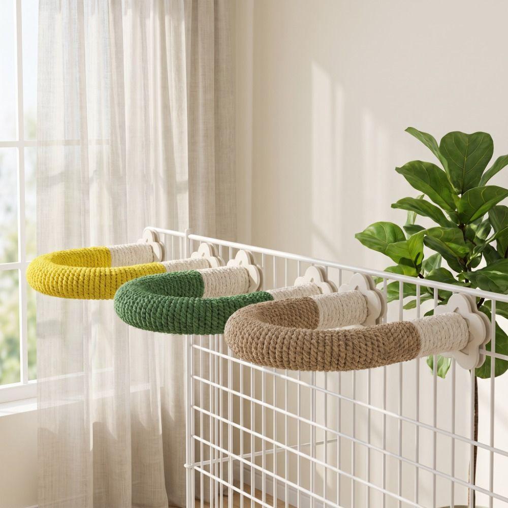 U-shape Parrot Rope Perch Natural Wood Bird Teeth Chew Pole Safe Paw Grinding Sticks  Lovebirds