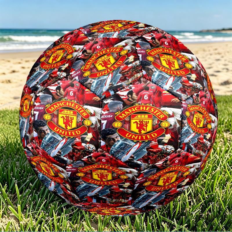 Manchester United F.C Print Size 5 Soccer Ball, PU Wear Resistant Football for Match Training and Daily Practice, Birthday Gift for Soccer Fans