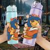 1PC Retro Bear Cartoon Character Print 750ml Portable Sports Water Bottle Leakproof Travel Gym Drink Cup