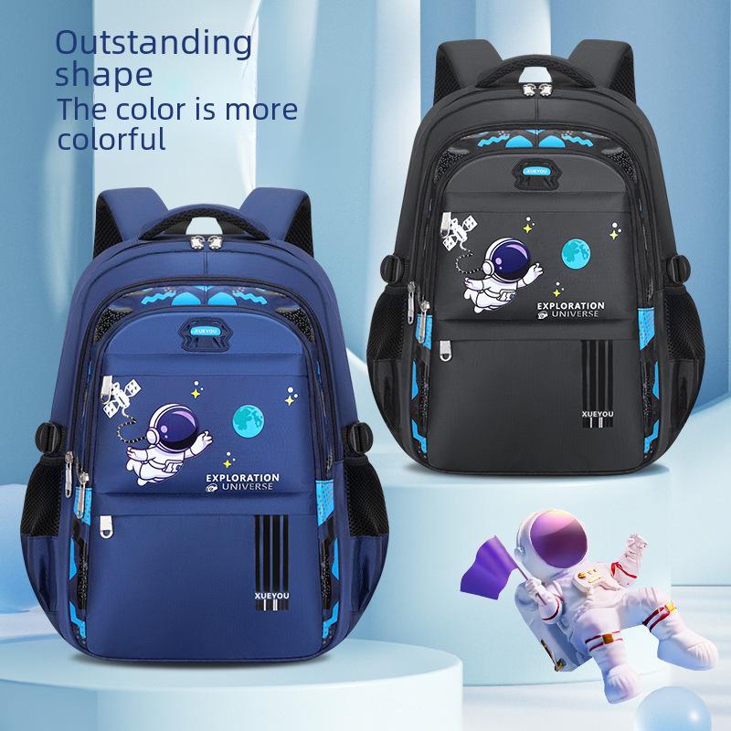 Large Capacity Nylon Backpack for 3-6 Grade Boys - Astronaut Design