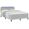LED Upholstered Bed with Headboard Light Gray 160 X 200 Cm Velvet