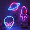 LED Neon Butterfly & Planet Wall Light - Decorative E-sports, Bar, and Photo Prop Night Light