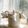1/3Pcs Duck Pendant Hanging Over Flower Pots Resin Sculpture Outdoor Indoor Figurine Farmhouse Patio Balcony Decoration