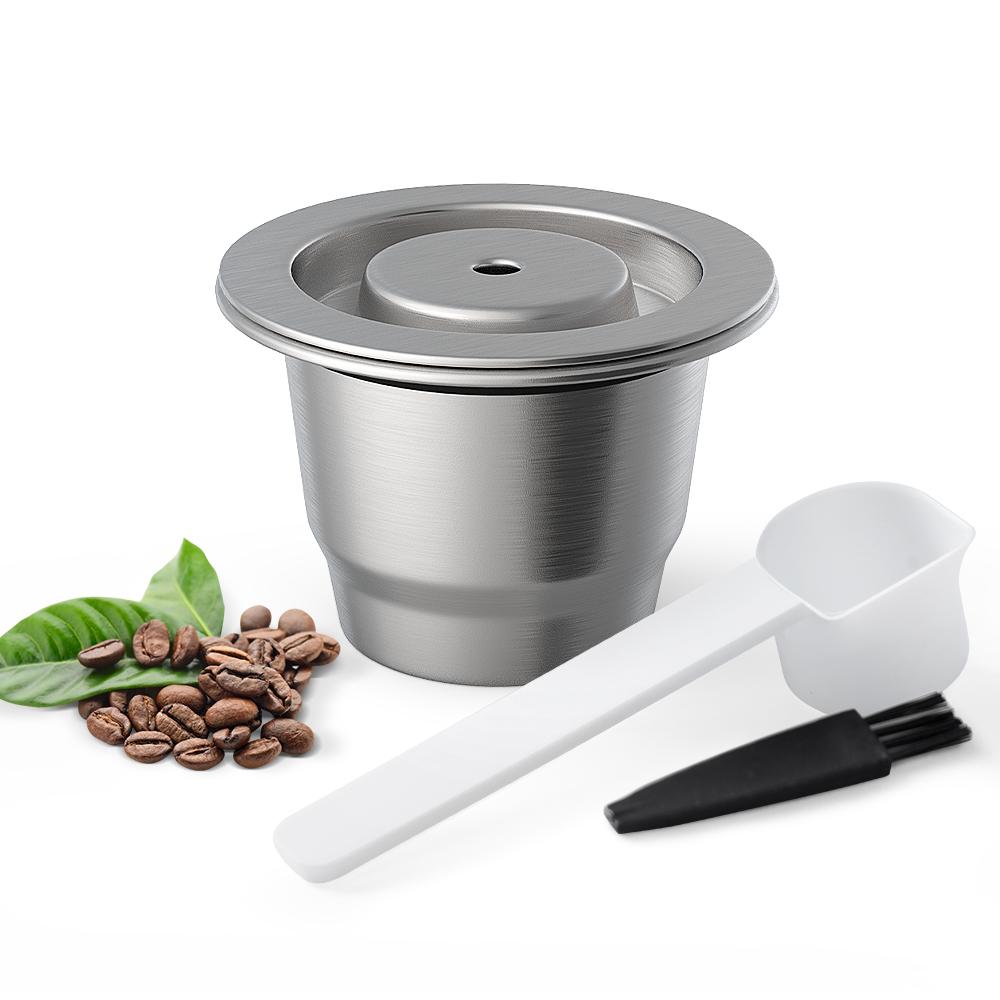 Per Capsule da Caffè Riutilizzabili Nespresso Acciaio Inossidabile Crema Espresso Filtri Ricaricabili Pod Adatti a Macchine Inissia Pixie Essenza Mini