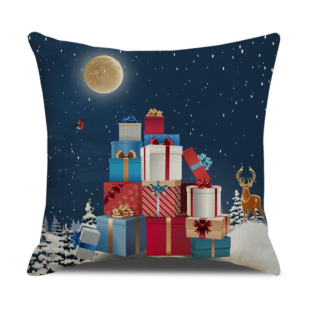 Cartoon Santa Claus Reindeer Series Linen Pillow Cover Nordic Office Sofa Cushion Cover Cushion Cover