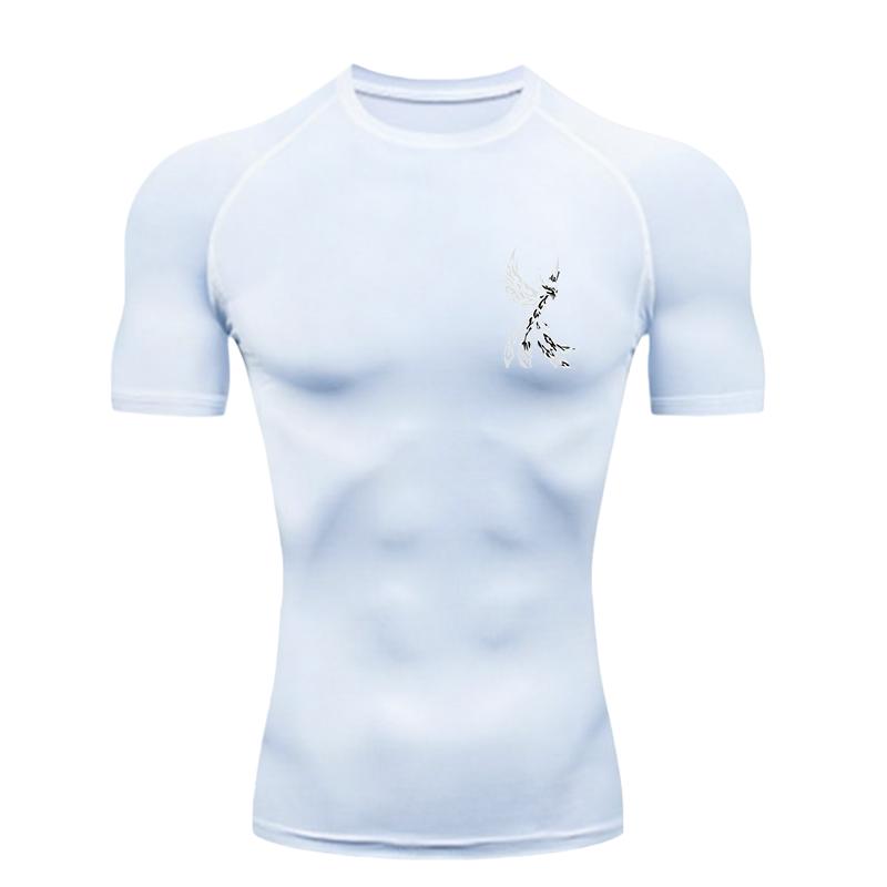 Phoenix  Men's Sports T-shirt Training Fitness Compression Workout Athletic Tees Quick Dry Short Sleeve T-Shirt for Men