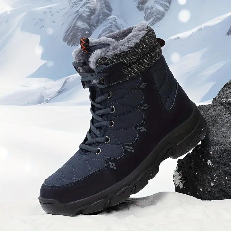2024 Men's High Top Winter Snow Boots with Thick Sole and Plush Velvet, Large Size Casual Outdoor Footwear.