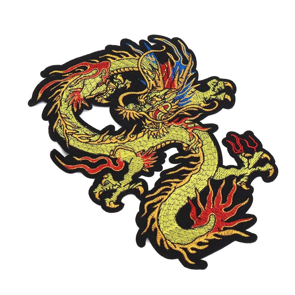 Chinese Dragon Golden Jeans Decoration On Clothes Clothing Accessory Patch Applique DIY
