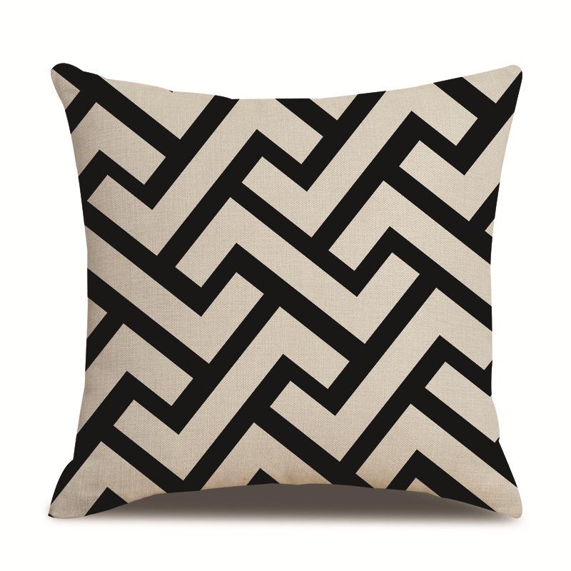 Leinen Kissenbezug Schwarz Geometrischer Pfeil Wellenförmiger Punkt Kissenbezug Zuhause Weiche Einrichtung Kissenbezug