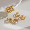 Xia Ling 18K Gold Stainless Steel No-Piercing Ear Cuff Earrings - European & American Style