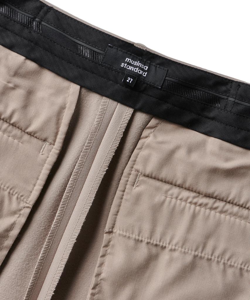 MUSINSA STANDARD WOMAN Women'S Heavyweight Fleece-Lined High-Waisted Wide Hidden Elastic Waist Slacks [Light Beige]
