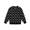 MLB Old Flower Sweaters Unisex Black V Neck Moderate Cardigan 31KTM1041-50L