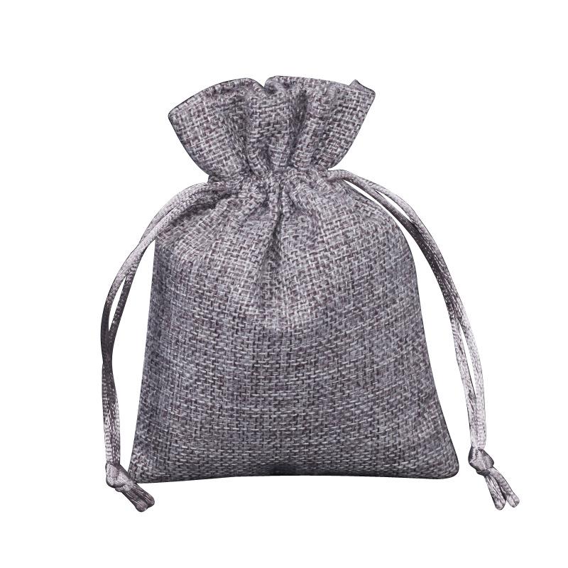 Custom Printed Linen Drawstring Sachet Bag for Jewelry Packaging and Storage