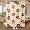 Cheerful & Healing Cartoon Dog & Heart Print Blanket, Suitable for Sofa, Bed, Car, Office and Pets