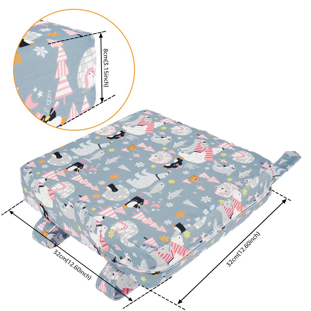 Antypoślizgowe podwyższenie dla dzieci, podwyższenie do stołu jadalnego z regulowanym pasem bezpieczeństwa i paskiem mocującym, kreskówkowa poduszka podwyższająca