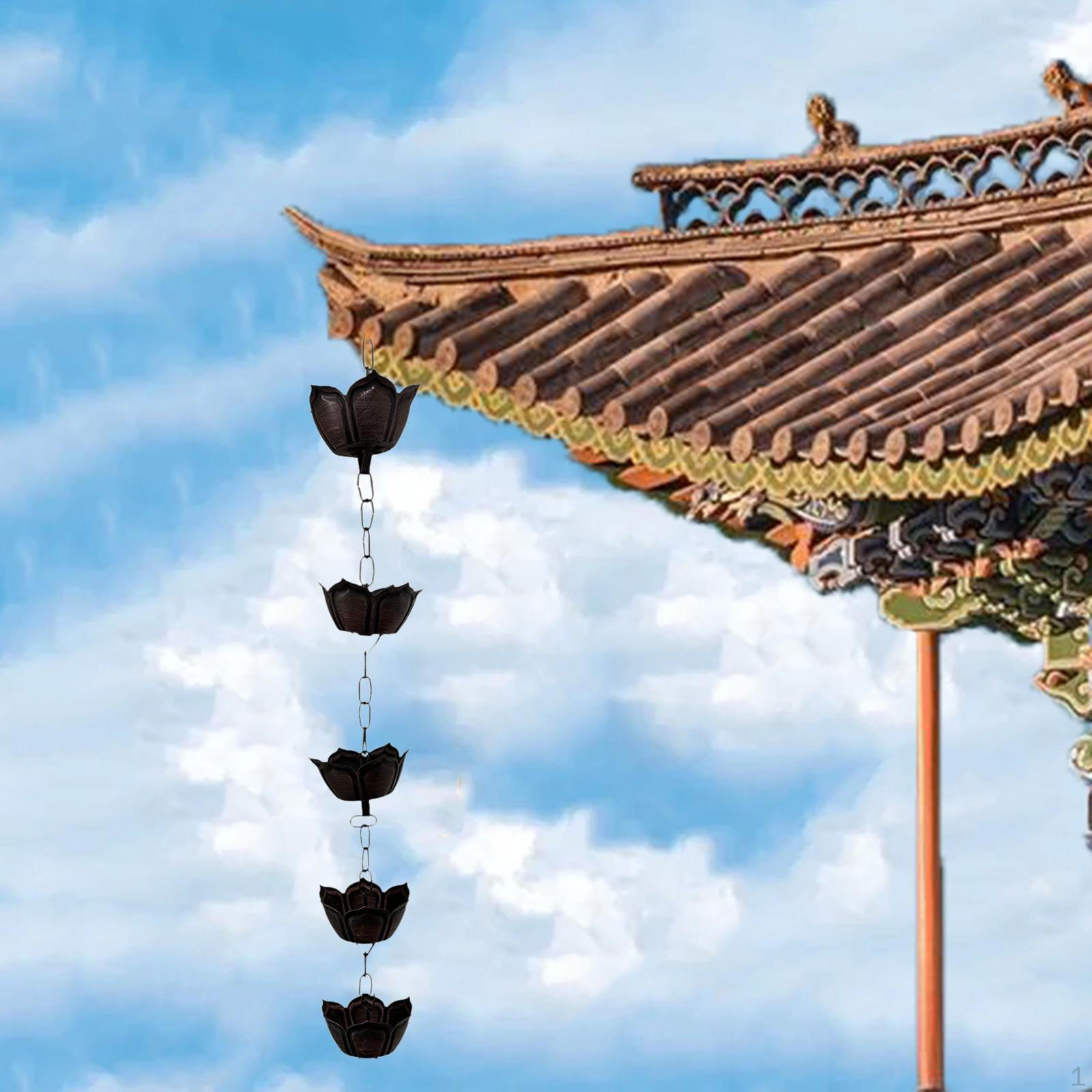 

Металлический адаптер для желоба с дождевой цепью для сбора садовой воды Style B