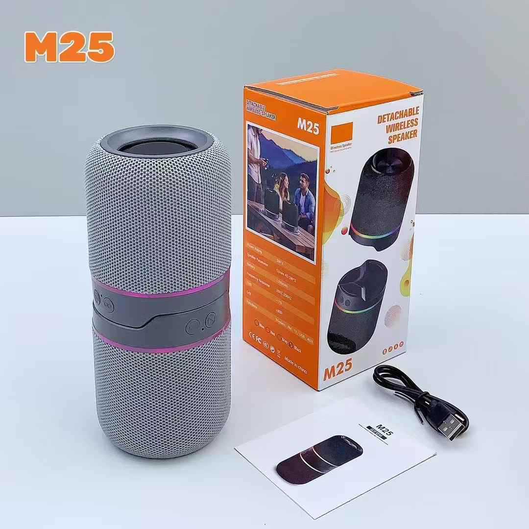 

Магнитный Bluetooth-динамик 2-в-1 в стиле капсулы со светодиодной подсветкой, TWS-соединением и портативным тканевым дизайном