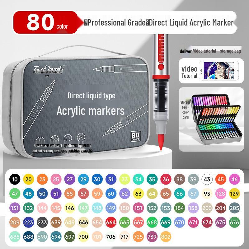 Dual-Tip Art Marker Set - 120 Colors, Hard Tip, Oil-Based for Students