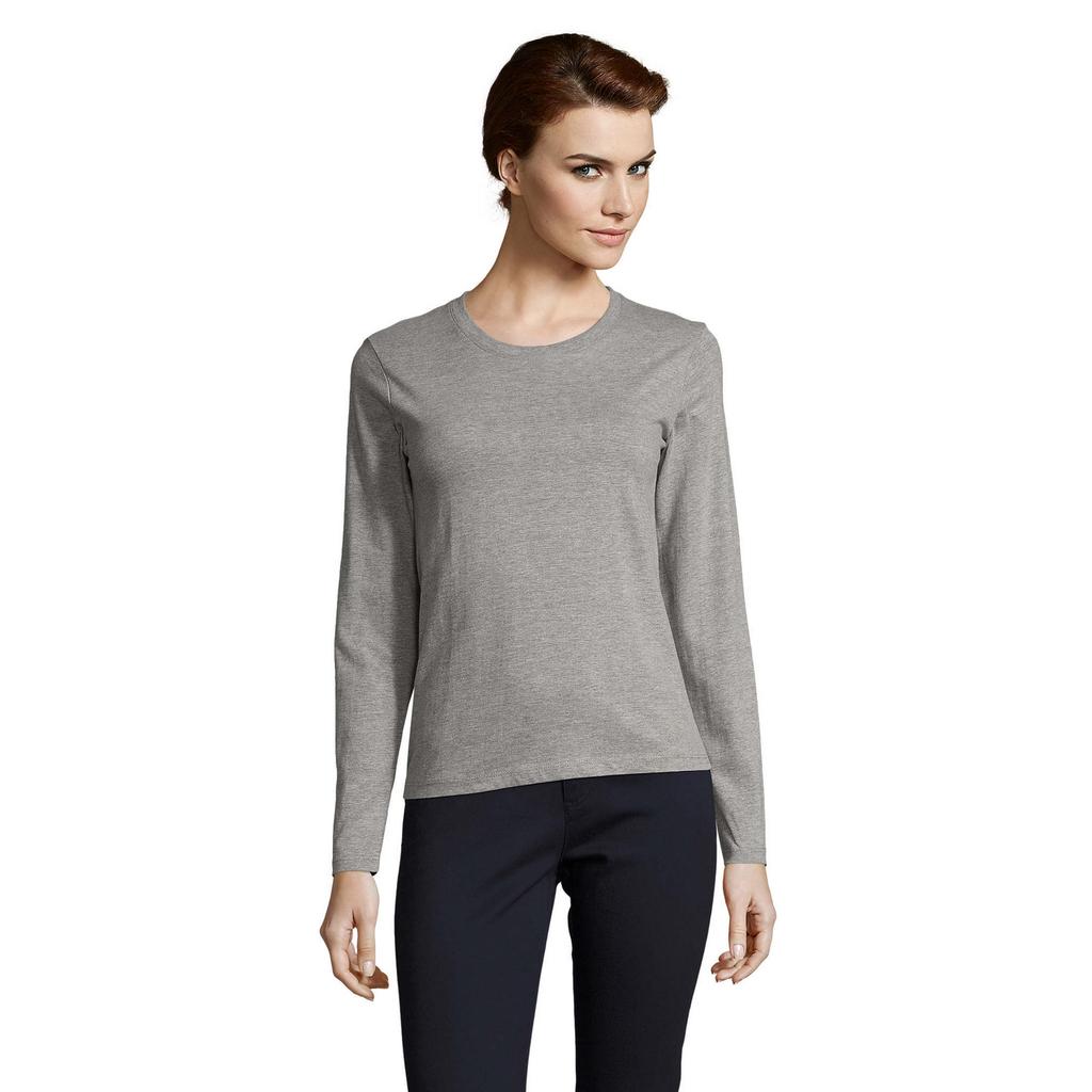 Womens/Ladies Imperial Melange Long-Sleeved T-Shirt