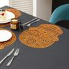 Halloween Skull PVC Placemats Hot Gold Skeleton Waterproof Anti-scald Heat Insulation Mats Table Decoration and Accessories