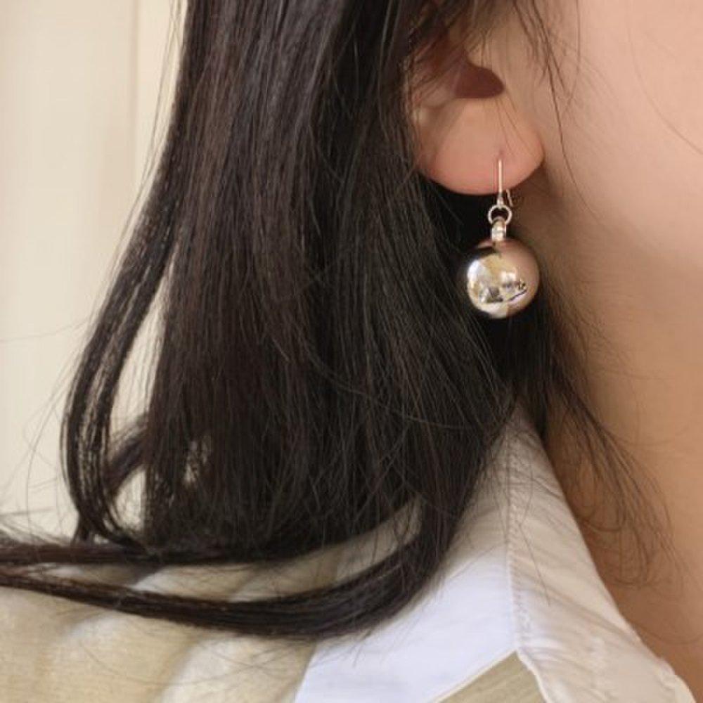 [Øredobber tilgjengelig] King Sølvkule Gullkule 15mm Krok Hengende Øredobber