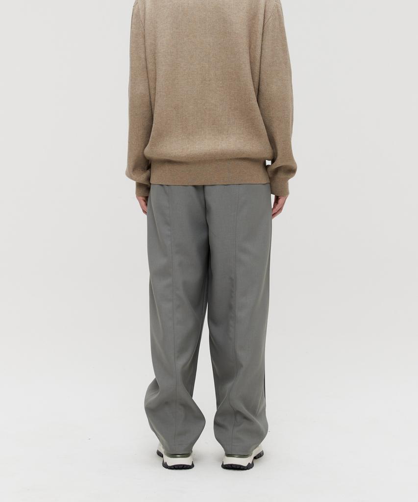 Le Mad Semi-Balloon Double-Pleat Pants - Khaki Gray