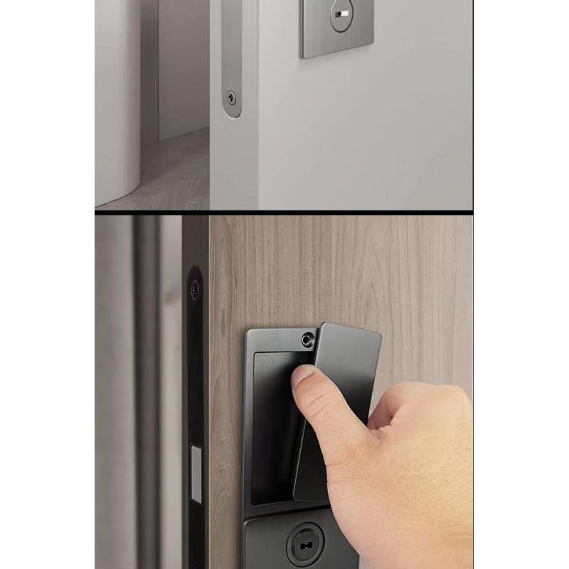 New Style Handleless Flat Lock Modern Bedroom Magnetic Recessed Door Handle Silent Push And Pull Invisible Sliding Door Lock