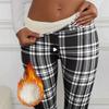 Women's High-Waisted Slim Fit Lambswool-Lined Winter Yoga Pants with Pockets