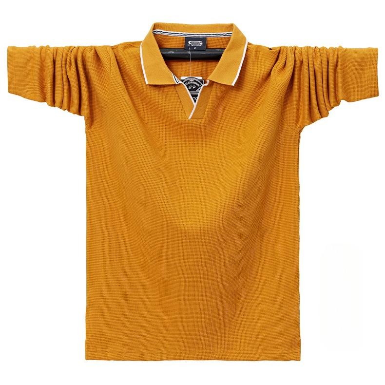 Men's Collared Polo Shirts Casual Long Sleeve Polo Shirts Button Down Pullover Shirts Solid Color Golf Shirts Spring Fall Tops Sweatshirts for Men