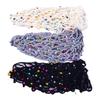 Mesh Hair Net Polyester Knit Snoods Crocheted Sleep Cap with Faux Pearls Decoration Fashionable Head Cover for Women