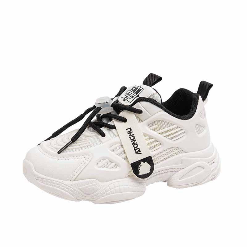 Chaussures de papa en maille respirante pour enfants coréens printemps et été pour garçons et filles, chaussures de sport résistantes à l'usure à semelle souple unie