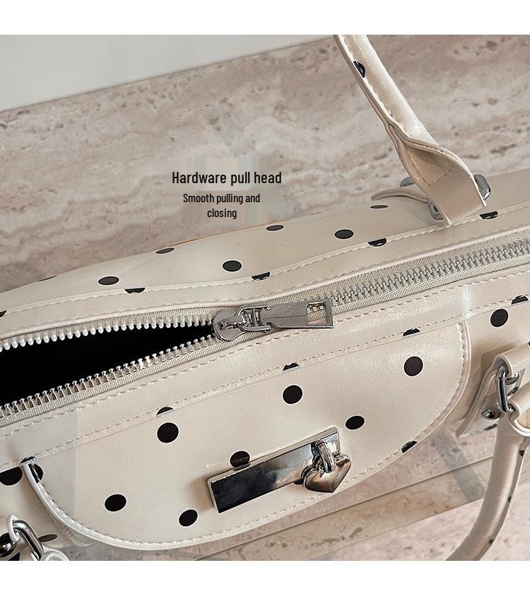 2026 Spring Korean Style Polka Dot Women's Underarm Handbag - Fashionable Single Shoulder Pillow Bag