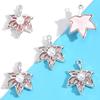 10Pcs Alloy Mixed Style, Inlaid Pink Resin  Star And Moon Pendant, Diy Necklace, Bracelet Accessory