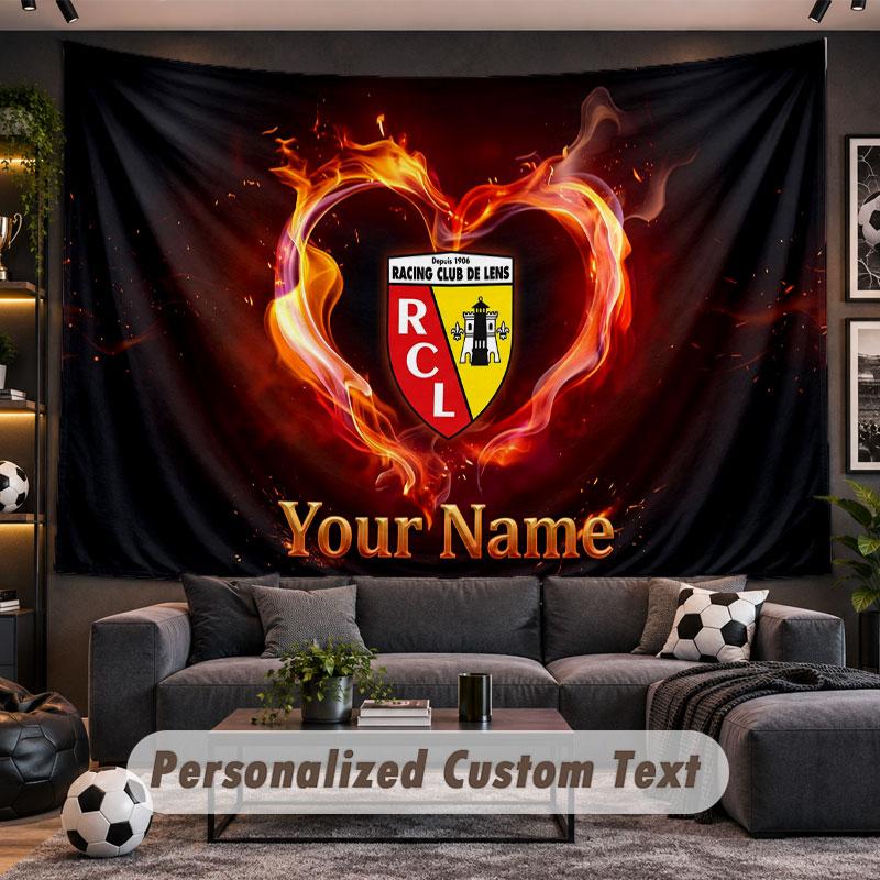 Wall Hanging Tapestry Custom Nameracing club de lens Pattern Personalized Printed Fabric Wall Decor