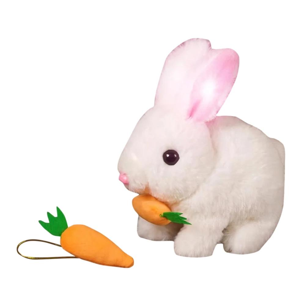 Cute Electric Rabbit with Carrot Interactive Electronic Pet Electronic Pet Rabbit Toy Birthday Gift for Kids